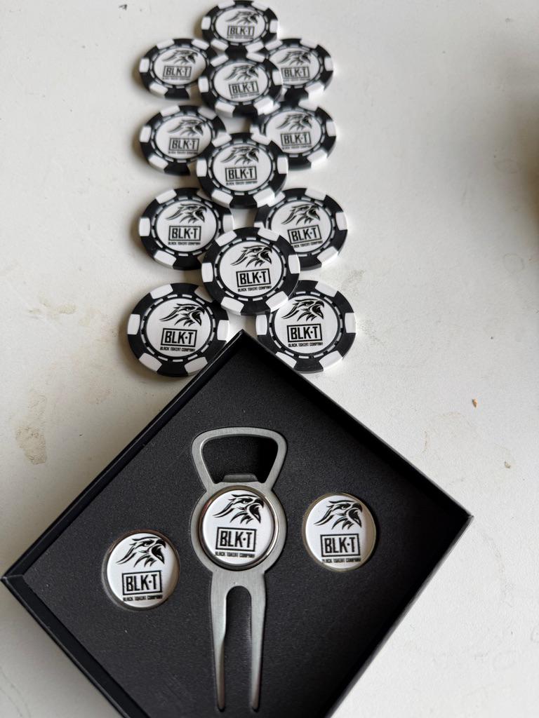 BLK-T Poker Chip Ball Markers & Divot Tool Set